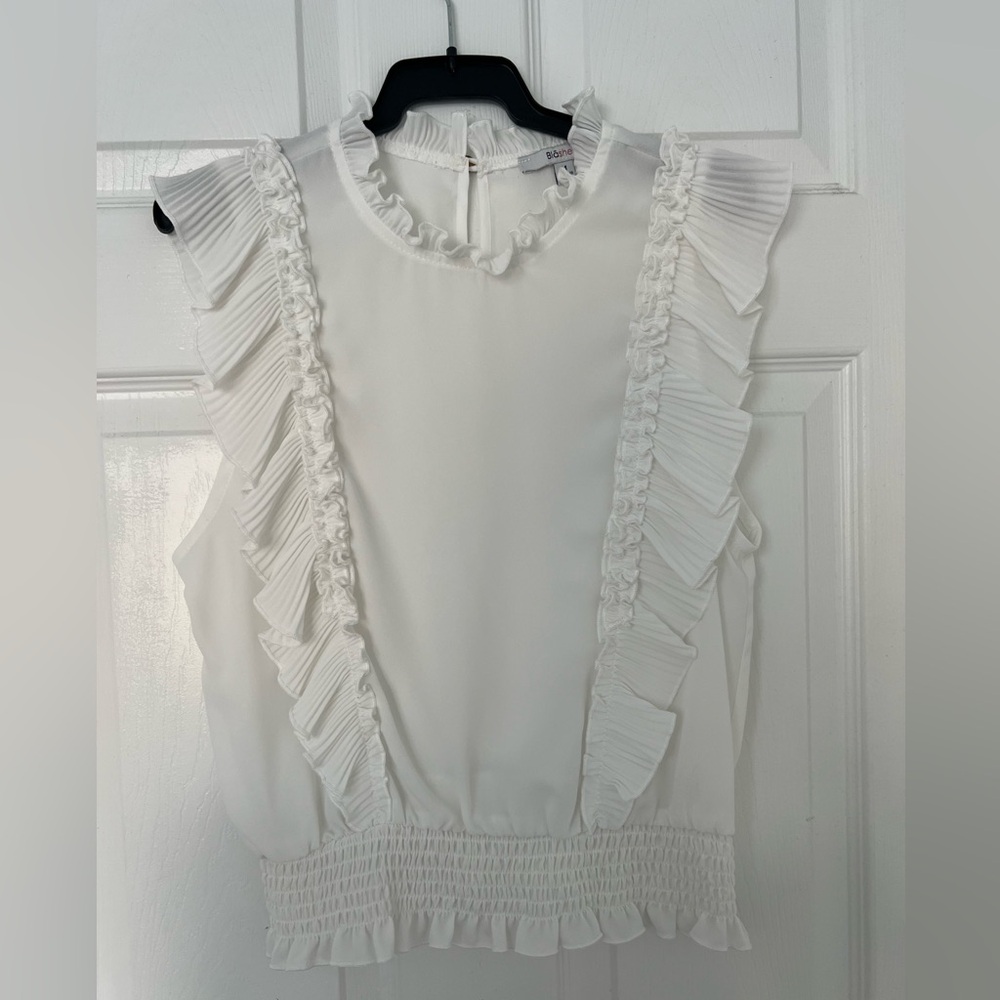 White Ruffle Blouse